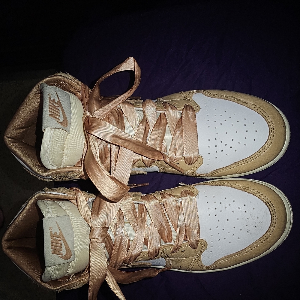 Nike High-Tops with Peach and Tan Accents
